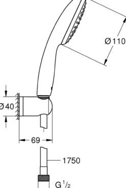 Grohe vitalio start 110 i hånddusjsett 7,6l krom