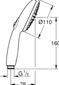 Grohe vitalio start 110 ii hånddusj 13,5l ver. 2 krom