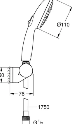 Grohe vitalio start 110 iii hånddusjsett justerbar 7,4l krom