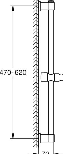 Grohe vitalio universal dusjstang 600 mm krom