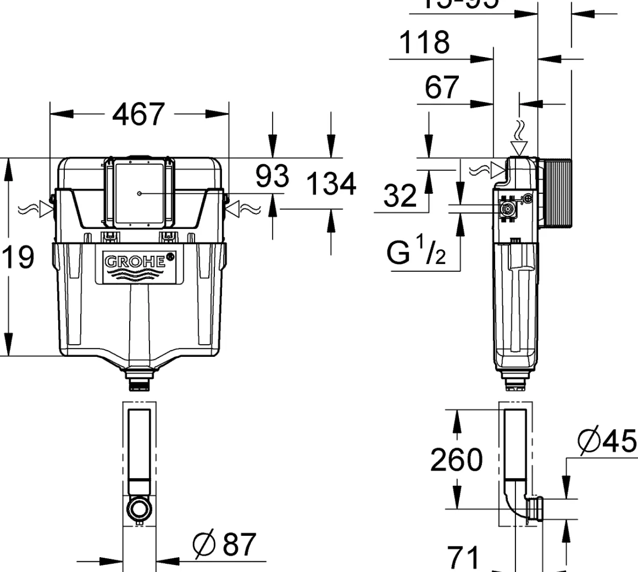 Grohe watersaving sisterne