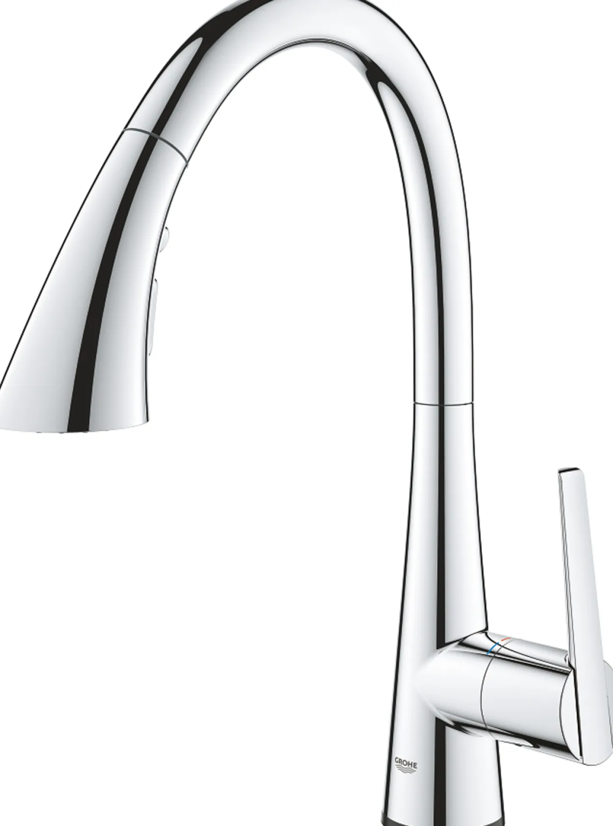 Grohe zedra touch 6v elektronisk kjøkkenarmatur m/uttrekkbar tut krom