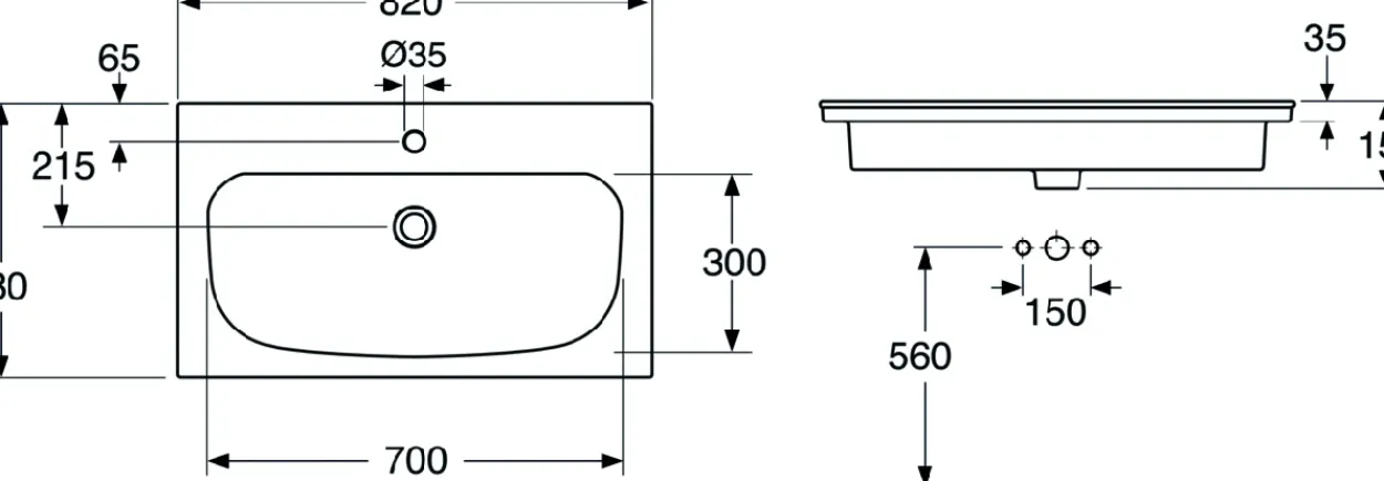 Gustavsberg artic servant 80 cm