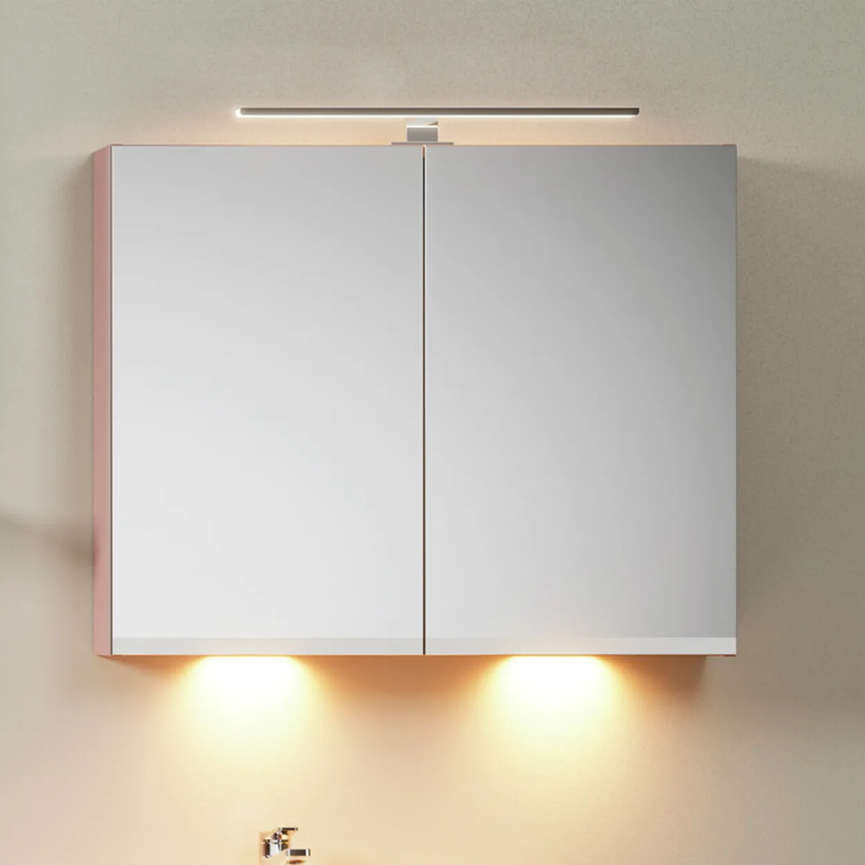 Gustavsberg artic speilskap 60 peach m/underbelysning & stikk