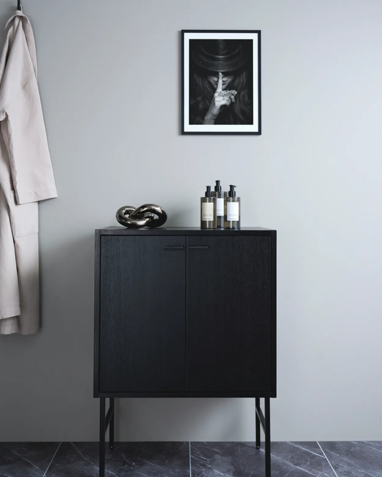 Gustavsberg artic veggskap 60x39 sort ask finer