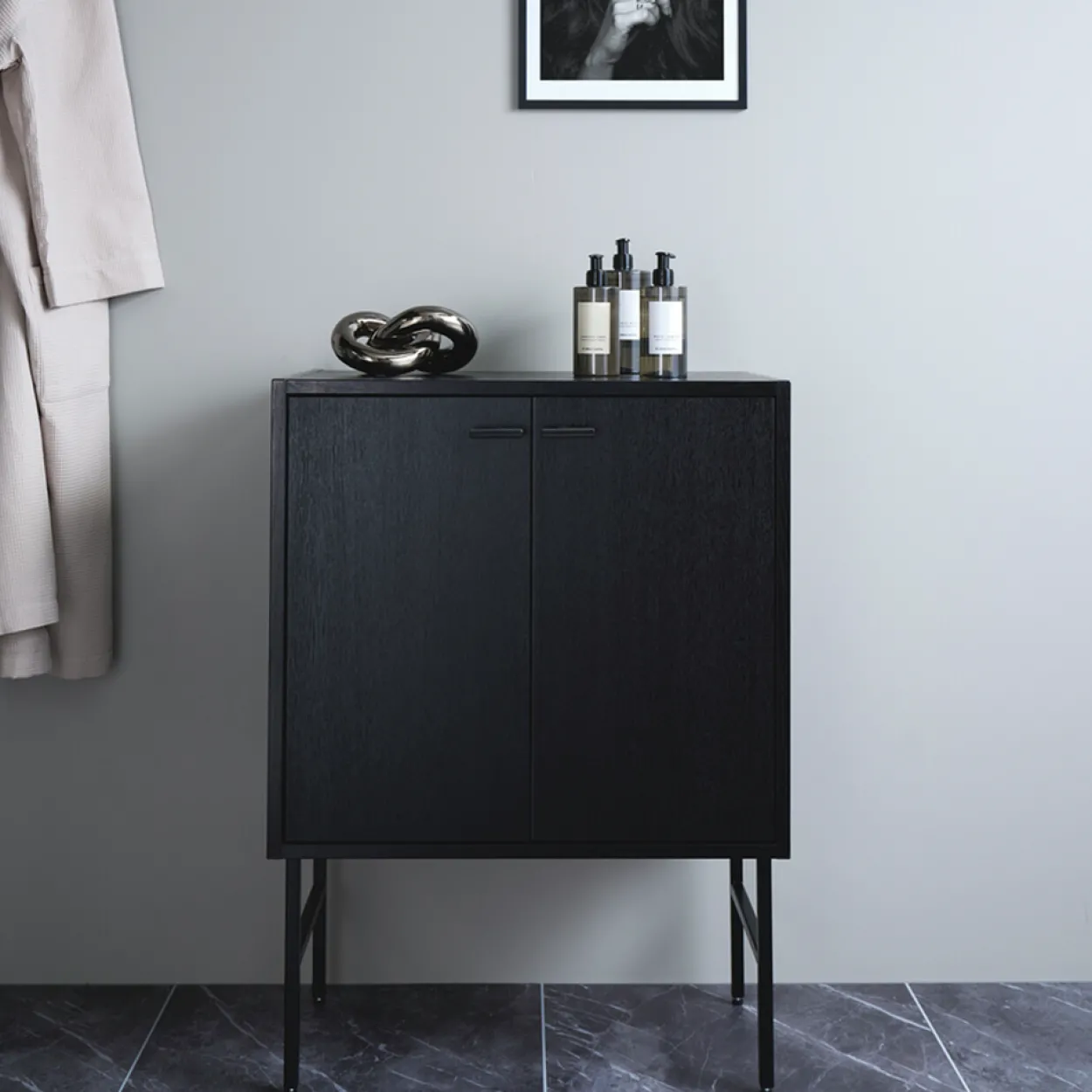 Gustavsberg artic veggskap 60x32 sort ask finer