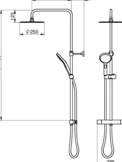 Gustavsberg estetic round dusjsett m/termostat matt sort