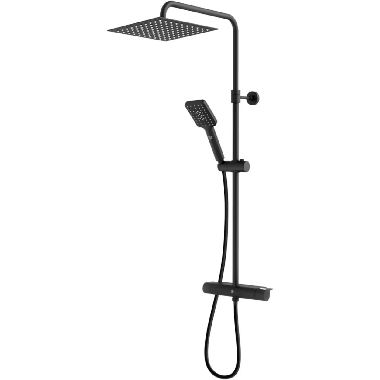 Gustavsberg estetic square dusjsett m/ dusjtermostat matt sort