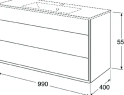 Gustavsberg graphic baderomsmøbel 100 cm hvit u/servant