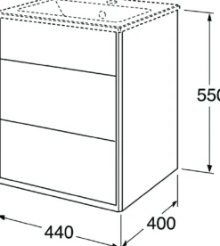 Gustavsberg graphic baderomsmøbel 45 cm hvit u/servant