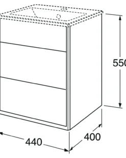 Gustavsberg graphic baderomsmøbel 45 cm hvit u/servant