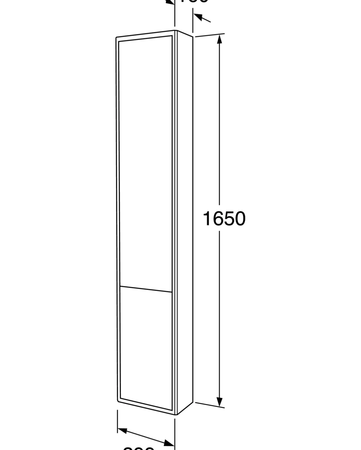 Gustavsberg graphic høyskap 30x16x165 cm hvit