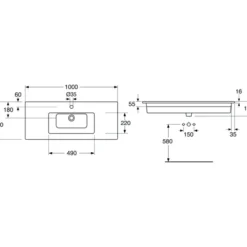 Gustavsberg graphic servant 100 cm