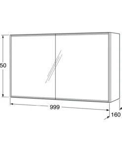 Gustavsberg graphic speilskap 100 cm grå