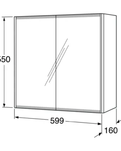 Gustavsberg graphic speilskap 60 cm hvit