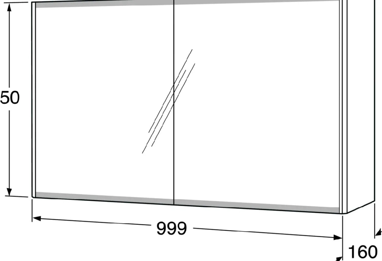 Gustavsberg graphic speilskap 100 cm grønn
