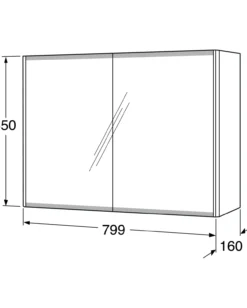 Gustavsberg graphic speilskap 80 cm hvit