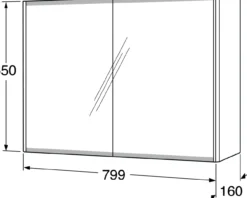 Gustavsberg graphic speilskap 80 cm grønn