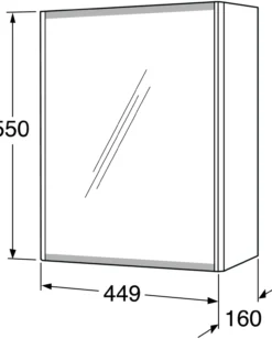 Gustavsberg graphic speilskap 45 cm grå