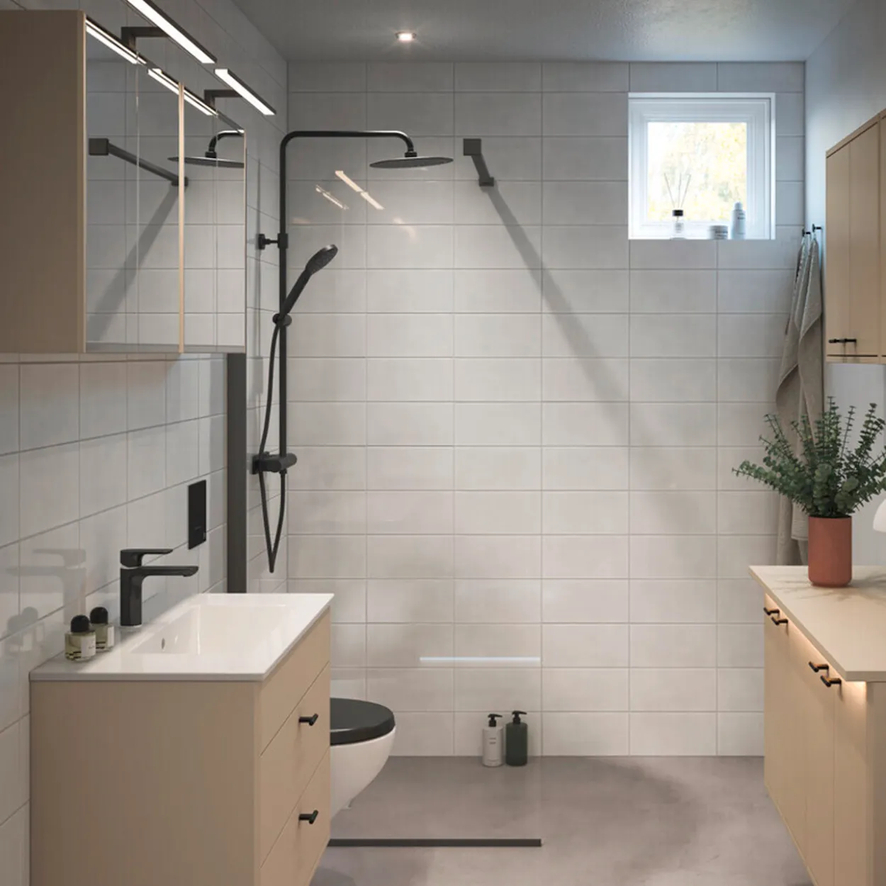 Gustavsberg graphic speilskap 80 cm beige