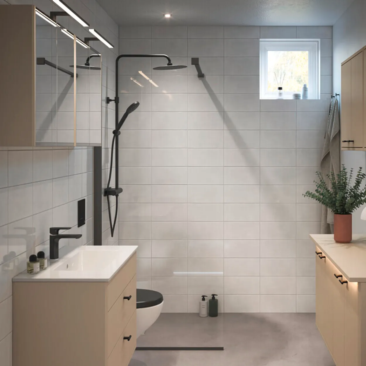 Gustavsberg graphic speilskap 60 cm beige