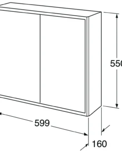 Gustavsberg graphic veggskap 60x16 grå