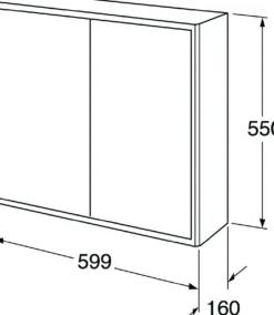 Gustavsberg graphic veggskap 60x16 grønn