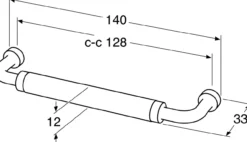 Gustavsberg h2 håndtak til baderomsmøbel, cc128 krom/sort tre