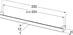 Gustavsberg h4 håndtak til baderomsmøbel, cc224 sort