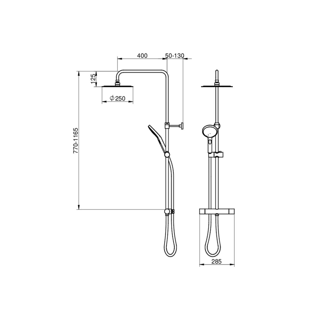 Gustavsberg nautic round takdusj m/dusjtermostat krom