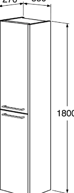 Gustavsberg nordic3 høyskap 35x180, hvit høyglans