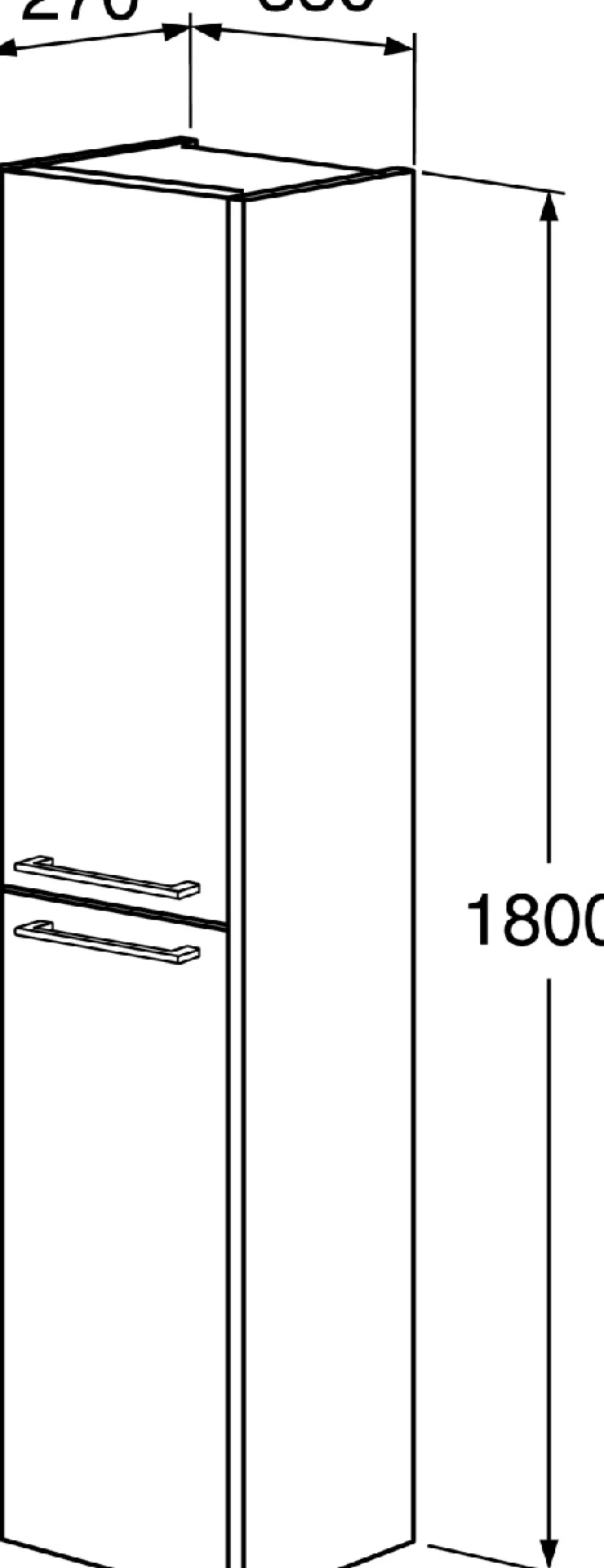 Gustavsberg nordic3 høyskap 35x180, hvit høyglans