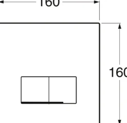 Gustavsberg toalettknapp f/fikstur xs m/dobbelspyling, rustfritt stål