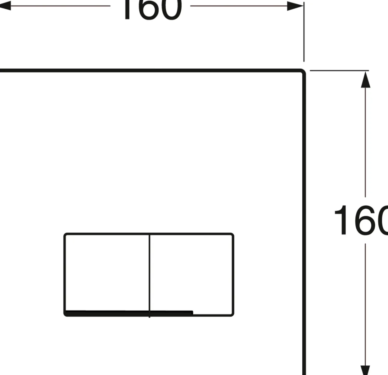 Gustavsberg toalettknapp f/fikstur xs m/dobbelspyling, rustfritt stål