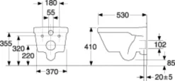 Gustavsberg veggskål 5g84 hygienic flush m/toalettsete sc/qr
