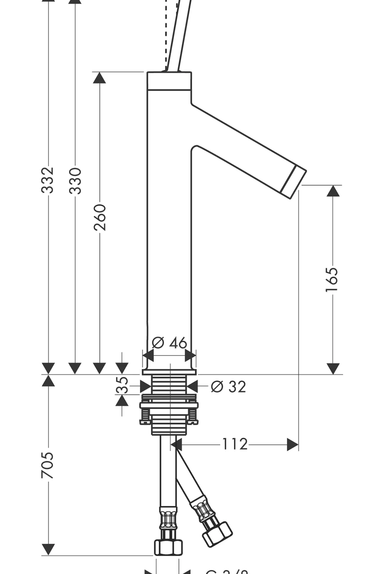 Hansgrohe axor starck 170 servantarmatur krom