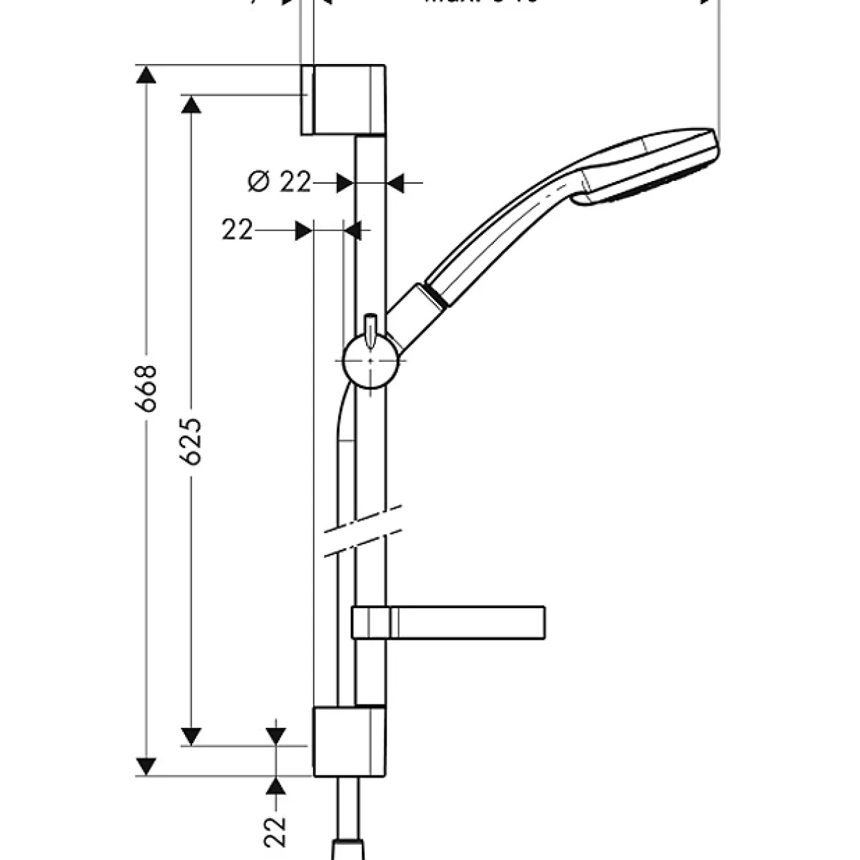 Hansgrohe croma 100 multi dusjsett