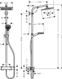 Hansgrohe crometta e240 dusjsett inkl. termostat
