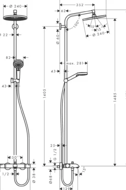 Hansgrohe crometta s dusjsett 240 1jet m/kartermostat