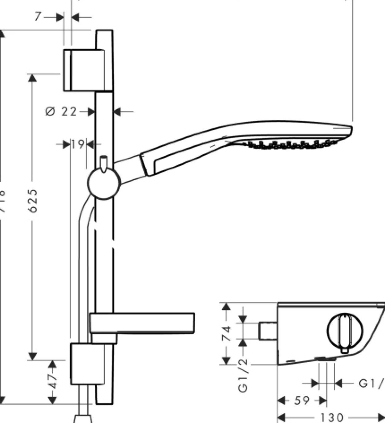 Hansgrohe raindance select dusjsett inkl. dusjarmatur