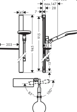 Hansgrohe raindance select s120 hånddusj m/dusjstang krom