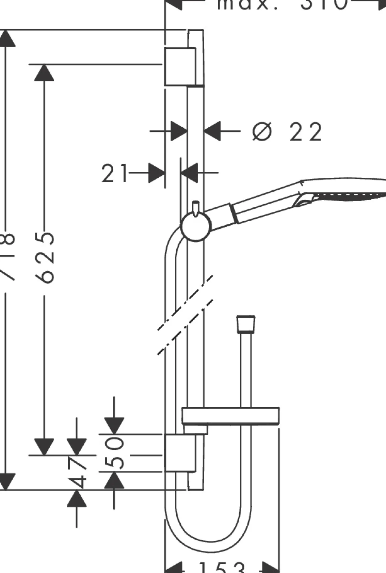 Hansgrohe raindance select s 120 3jet powderrain dusjsett