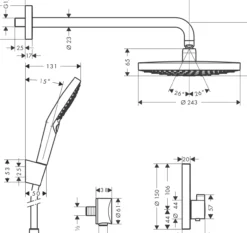 Hansgrohe raindance select s dusjsett m/termostat til innbygging