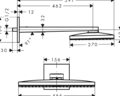 Hansgrohe rainmaker select 460 1jet dusjhode hvit/krom
