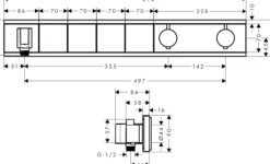 Hansgrohe rainselect dusjtermostat til innbygging 4 uttak hvit/krom