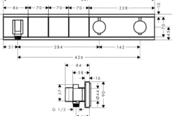 Hansgrohe rainselect dusjtermostat til innbygging 3 uttak hvit/krom