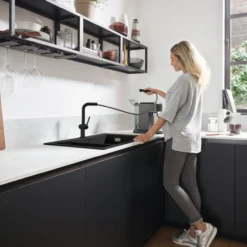 Hansgrohe talis m54 kjøkkenarmatur m/uttrekk matt sort