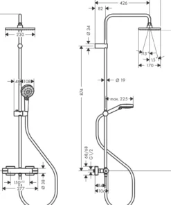 Hansgrohe vernis shape dusjsett inkl termostat krom