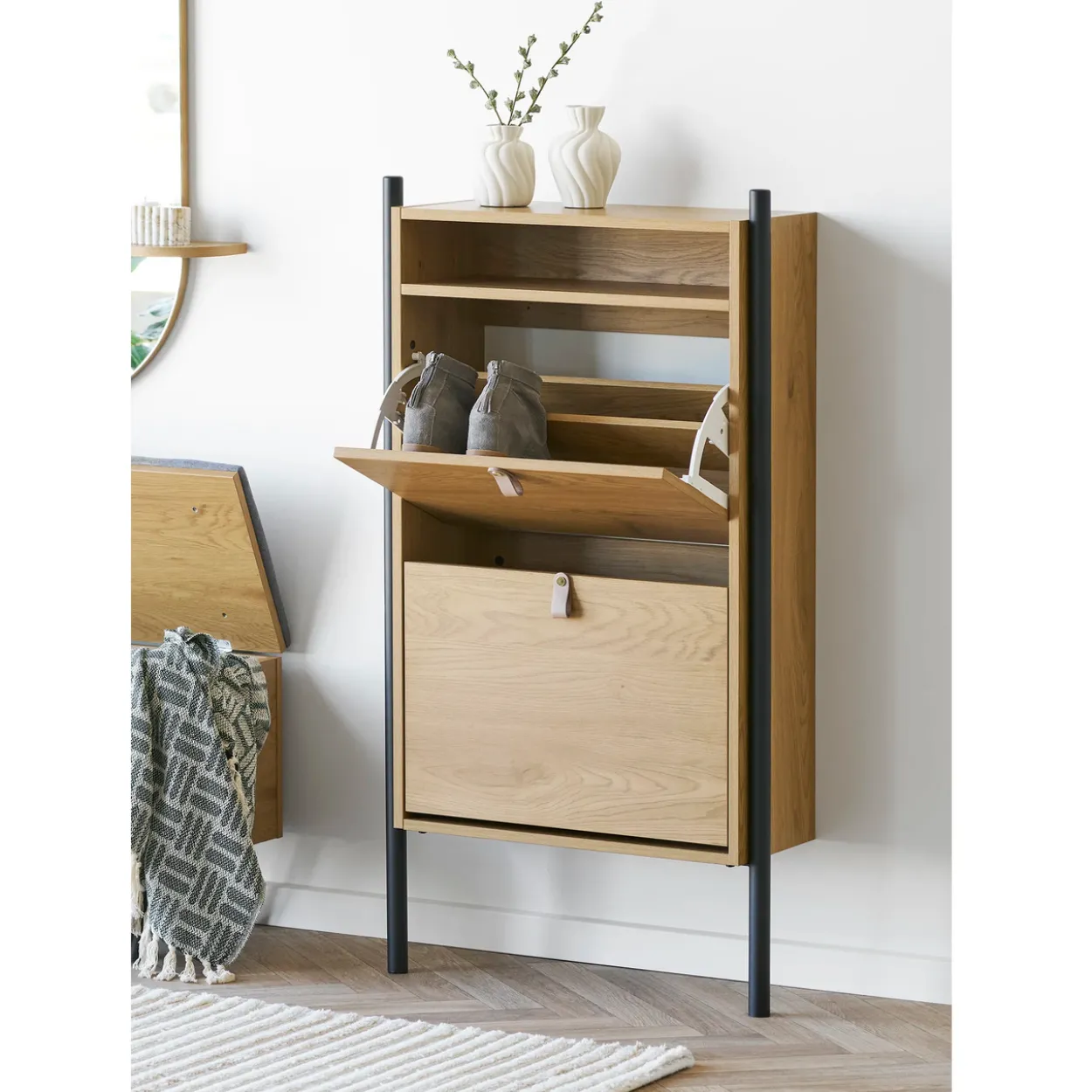 House nordic skoskap look eik 62x26x118