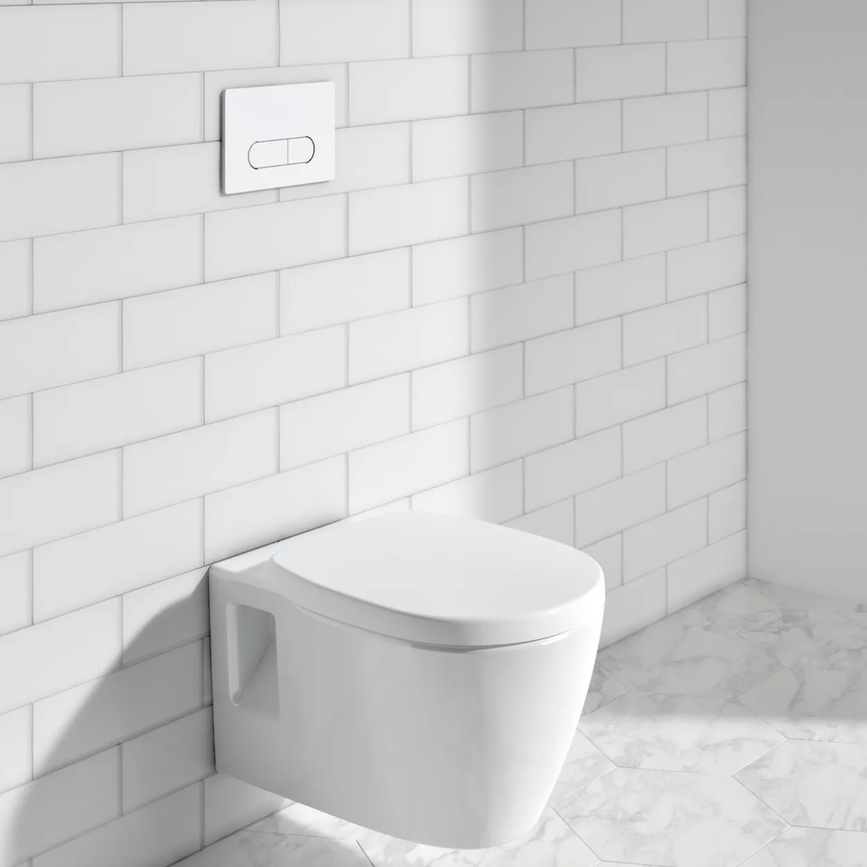 Ideal standard connect veggskål rimless m/sete hvit